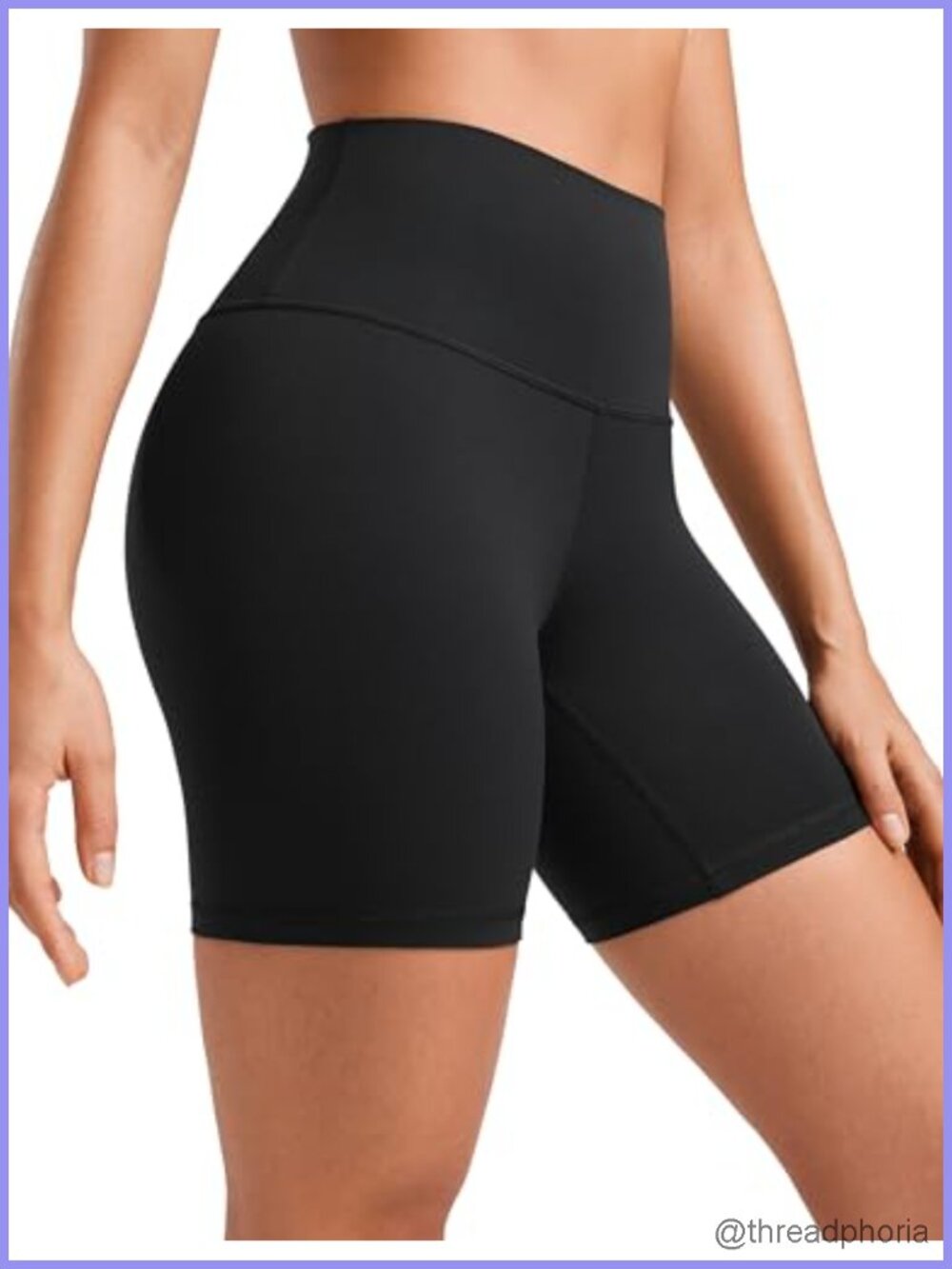 Butterluxe High Rise Biker Shorts 6" Mid Thigh Seamless Yoga Lounge